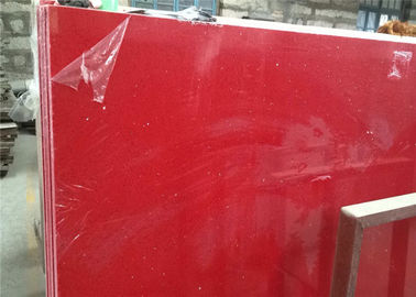 China De rode Gemaakte Steen van het Melkwegkwarts Mens, Kunstmatige Kwartssteen 160 X 320 Cm-Grootte leverancier