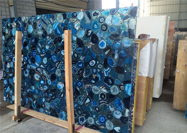 China 2cm Plak van het Dikte de Natuurlijke Blauwe Agaat voor Gediplomeerd Ce van de Wandelgalerijdecoratie leverancier