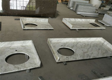 China Van de het Graniet Prefabbadkamers van flatandromeda Witte de Ijdelheidsbovenkanten met Vlakke Rand leverancier