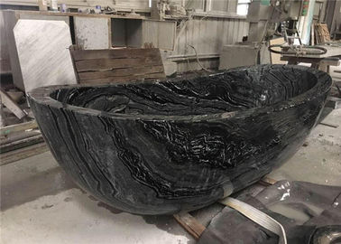 China De Badkuip Marmeren Materiaal van het voetstuknatuursteen met Zwarte Houten Aders leverancier