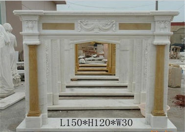 China Natuurlijke Witte Marmeren Brandrand, Marmer rond Vorm van de Open haard de Klassieke Kolom leverancier