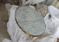 Klassieke Marmeren de Lijstbovenkant van Carrara, Ronde Koffietafelbovenkant met Gouden Rand leverancier